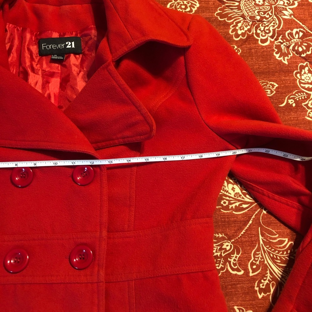 Forever 21 RED Peacoat, L - Picture 8 of 11